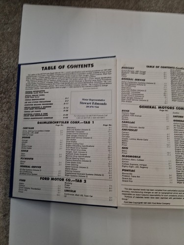 2001 MOTOR AUTO REPAIR MANUAL - Picture 2 of 11