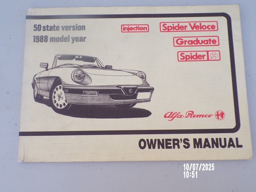 1982 ALFA ROMEO SPIDER OWNERS , service, map , with original case - Picture 11 of 14