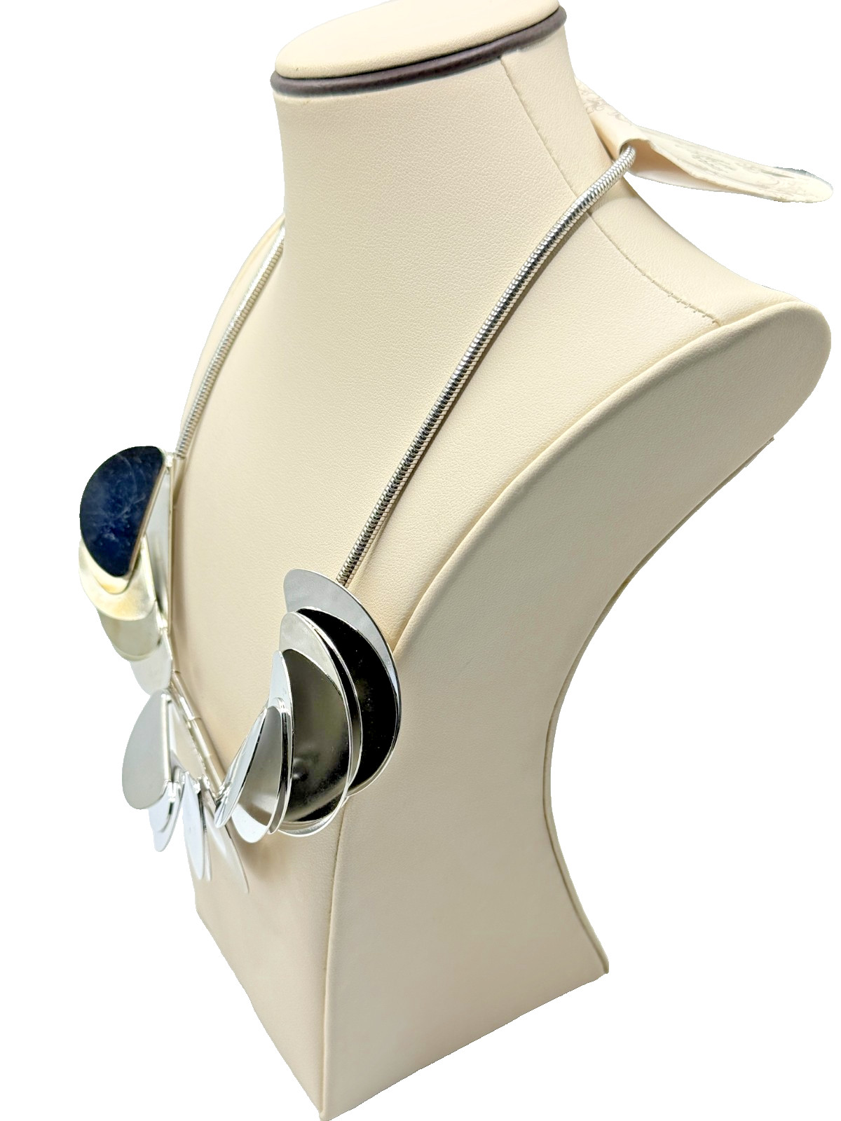 Modern Art Style Silver Plated Abstract Crescent … - image 2