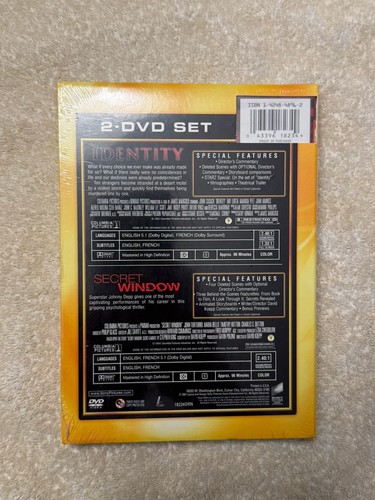 Identity/Secret Window NEW/SEALED (DVD Double Feature) Thriller/Horror - Picture 2 of 2