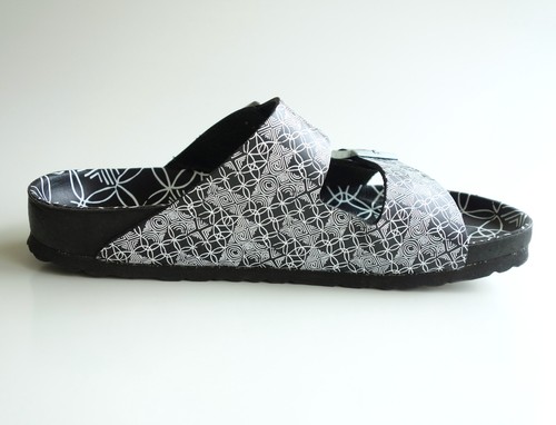 10 CORSO COMO X BIRKENSTOCK scivolo in pelle ARIZONA EXQ nero-bianco US11 EU42 UK9 - Foto 6 di 18