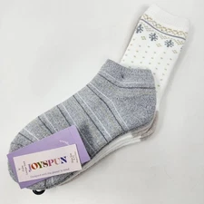 New 4 Pairs Joyspun Womens 4-10 Soft Plush Full Terry Lounge Socks Crew & Ankle