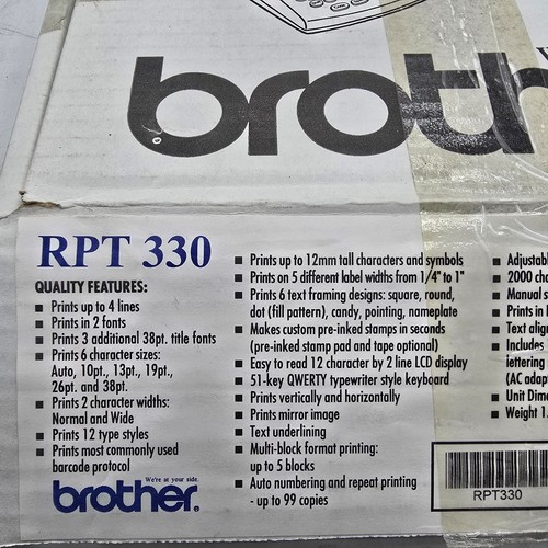Brother P-Touch PT-330 Label Printer WORKS 2 New Sealed Labels - Picture 9 of 13