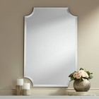 Brix Rectangular Vanity Wall Mirror Modern Beveled Cut Corner Frameless 24" Wide