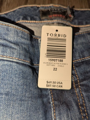 Torrid Damen Jeans Mid-Rise Slim Boot Vintage Stretch Gr. 22S Blau Denim Neu mit Etikett - Bild 11 von 19