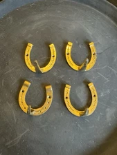 4 Brass Horseshoe Hooks  Bridle Rack, Towel, Coat, Stable Barn Home Equine Decor