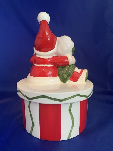 Vintage Lefton Santa and Mrs. Claus Candy Dish Small Cookie Jar MCM - Picture 6 of 14