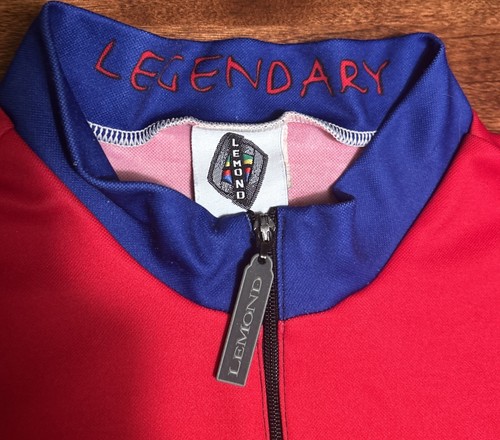 Vintage XL Greg Lemond legendäres Rennradtrikot signiert Gesäßtaschen rot/blau - Bild 2 von 10