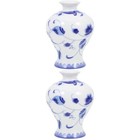 2pcs blau und weiße Porzellanvase chinesische Stil frischer Blumenarrangement