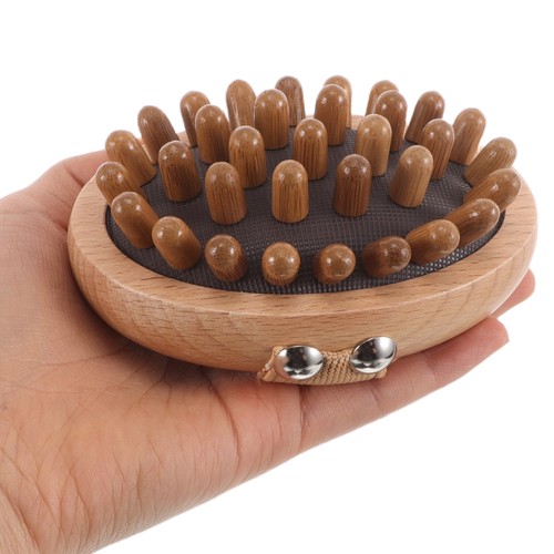 2pcs Wood Scalp Massager Brush: Wood Hand-Held Massager Body Brush Massage Tool - Picture 9 of 12