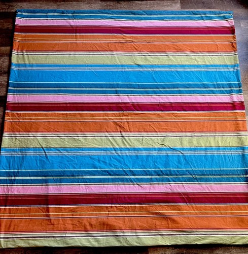 Copripiumino completo Pottery Barn Pura Vida Serape righe cotone queen colori pesanti - Foto 12 di 12