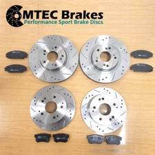 Mazda 3 Mps 2.3DiSi T 09-Front Heck Gebohrt Gerillte Bremsscheiben + Mtec Beläge