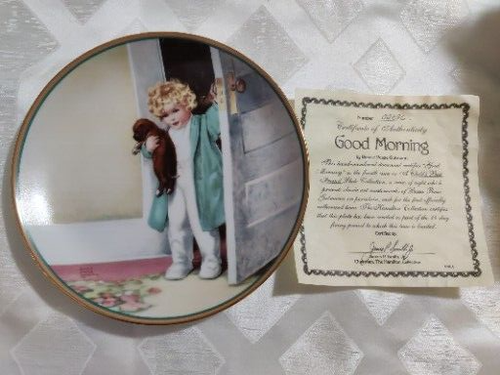 Piatto da collezione vintage Bessie Pease Gutmann buongiorno bambini migliore amico - Foto 1 di 4