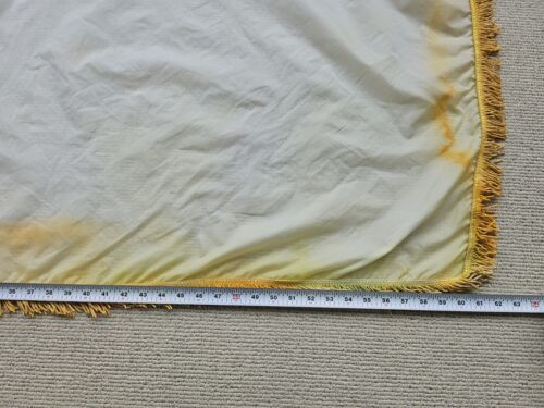 Vtg Christian 3x5’ Flag And Staff Topper Cross And Tassel - Lots Of Staining - Picture 11 of 11