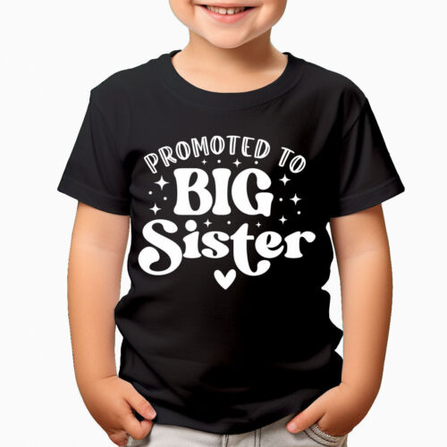 Promoted To Big Sister Pregnancy Announcement Girls Siblings Kids T-Shirts #DNE - Picture 3 of 3