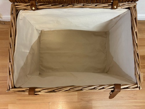 Authentic Large Harrods Picnic Hamper Basket Storage Coffee Table With Lining - Picture 20 of 21