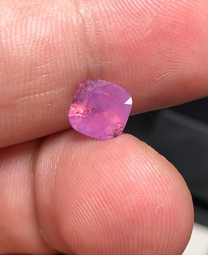 2.40 Ct Natural Pink Sapphire with Orange Shade Cushion Shape Gemstone - Picture 7 of 9