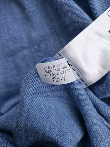 Banana Republic blau V-Ausschnitt 100 % Merinowolle leichter dünner Pullover Größe Small Damen* - Bild 11 von 13