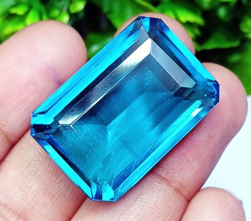 Paraiba Tourmaline 52.70 Ct Certified Emerald Cut Loose Gemstone With Free Gift - Picture 1 of 7