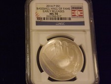 2014-P   50c  Baseball Hall Of Fame   Early Releases      NGC  MS 70