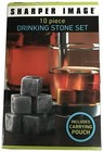 Whiskey Sharper Image Drinking Stones Pack Of 10 W/ Pouch NEW set Of 2