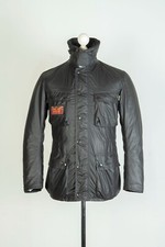 -Men's Barbour International Oak Black Biker Field Jacket Size S