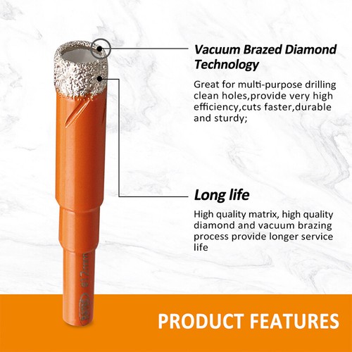 Set punte per trapano diamantate 1/4" 5/16" punte per trapano a secco seghetto granito marmo - Foto 8 di 13