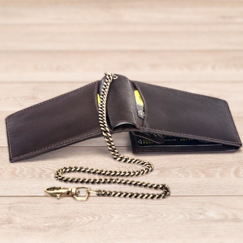 Mens Real Leather Biker Chained Wallet Quality RFID Blocking Purse Credit Card - Picture 16 of 18