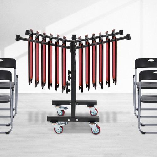 Floor Standing Folding Chair Rack Black Adjustable Folding Chair Storage Rack - Picture 19 of 20
