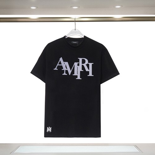 Amiris Reflective Letter Printing Pure Cotton Double Yarn Short-sleeved T-shirt - Picture 2 of 23