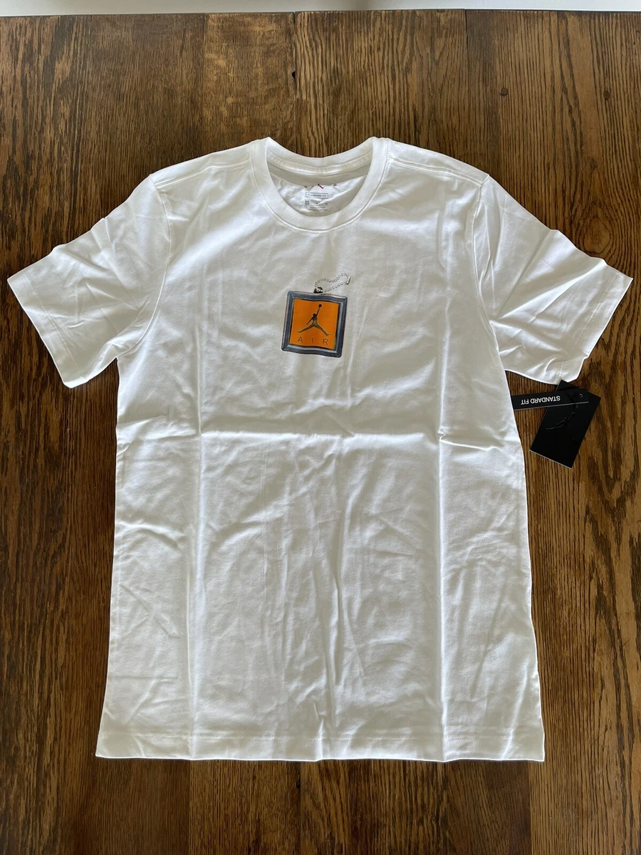 Nike Jordan Shirt Men Size Medium White Orange Hangtag Short Sleeve Crew Tee