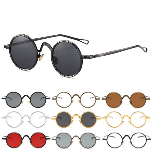 Glasses Retro Round Polarized Sunglasses Hippie Small Circle Glasses HOT - Picture 2 of 33