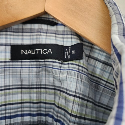 Nautica Button Up Herren SS Hemd blau kariert SCHÖN! - XL - Bild 2 von 7