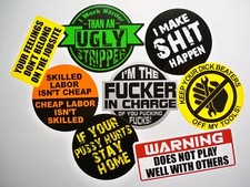 8-pack Funny Hard Hat Stickers Decals / Ugly Stripper Skilled Labor / Sarcastic