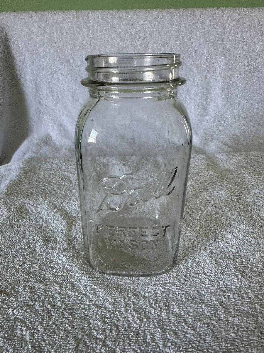 RARE Vintage BALL SQUARE Mason Canning Quart Jar (1923-1933 RARE Vintage BALL SQUARE Mason Canning Quart Jar (1923-1933