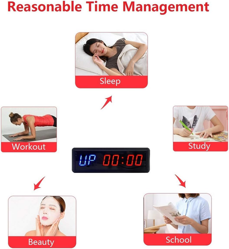 Reloj cronómetro con temporizador de intervalo LED cuenta regresiva/arriba con control remoto para gimnasio en casa fitness - Imagen 7 de 7