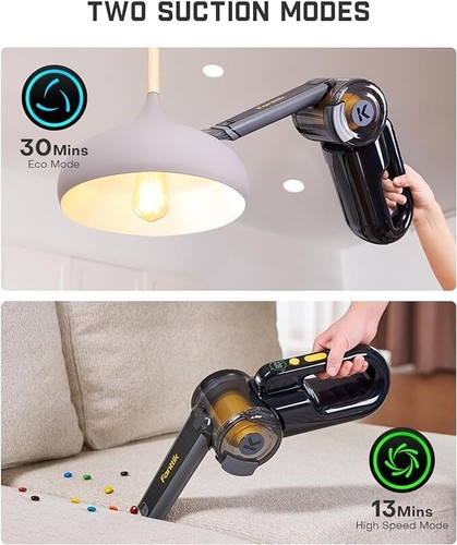 Aspiradora de coche pivotante Fanttik Fold V10 Mate, recarga de aspiradora inalámbrica para automóvil 14000 Pa/40AW - Imagen 4 de 6