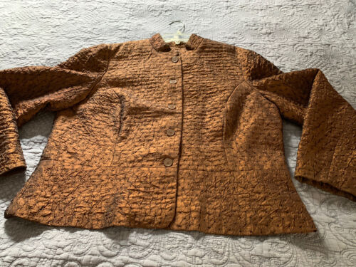 NWOT Coldwater Creek Sz XL Bronze Peplum Mandarin Collar Jacket Dressy Formal