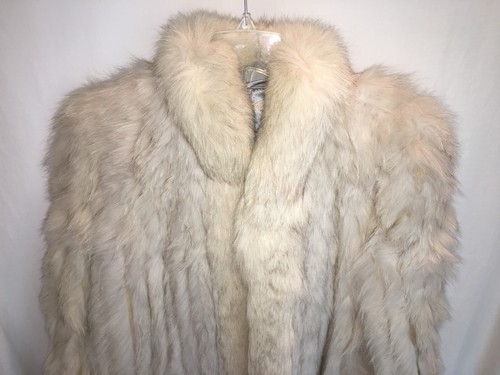 Giacca cappotto pelliccia di volpe grigio argento donna vintage STRIP SERA FORMALE TAGLIA M 40" - Foto 2 di 7
