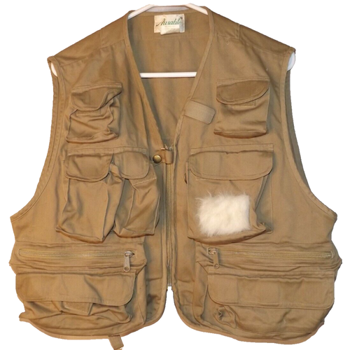 Vintage Ausable Men's 90's Fly Fishing Tactical Outdoor Vest Pockets Size Large - Picture 2 of 5