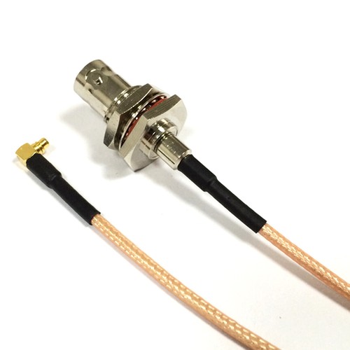 BNC female bulkhead to MMCX male right angle RG316 cable 25cm for wireless - Picture 3 of 3