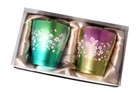 HORIE Tsubame Pure Titanium Double Tumbler Sakurasaku 250cc Pink Green ｗ/Box JP
