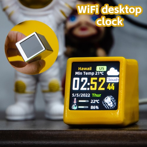 LED Color Display Real Time WIFI Desktop Gadget Mini Clock Smart Weather Station - Picture 8 of 14