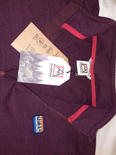 Avalanche Men’s M Burgundy Fleece Full Zip Long Sleeve Logo Sweatshirt NWT $98 - Picture 4 of 11