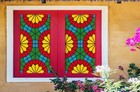 3D Rotes Muster M447 Fenster Film Drucken Aufkleber Haftendes Buntglas UV Fay
