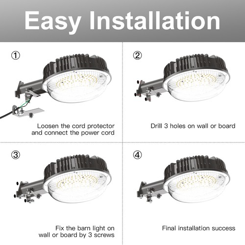 LED Yard Lights 80W 100W 120W Dusk to Dawn Barn Lights with Photocell Sensor ETL - Picture 8 of 14