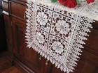 Elegant Grey Color Flower Embroidery Gorgeous Lace Table Runner 180cm