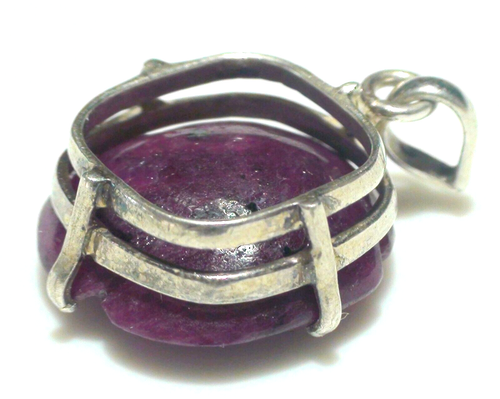 CIONDOLO RUBINO INTAGLIATO NON RISCALDATO/NON TRATTATO CERTIFICATO NATURALE 24,45 ct ARGENTO 925 S. - Foto 12 di 13