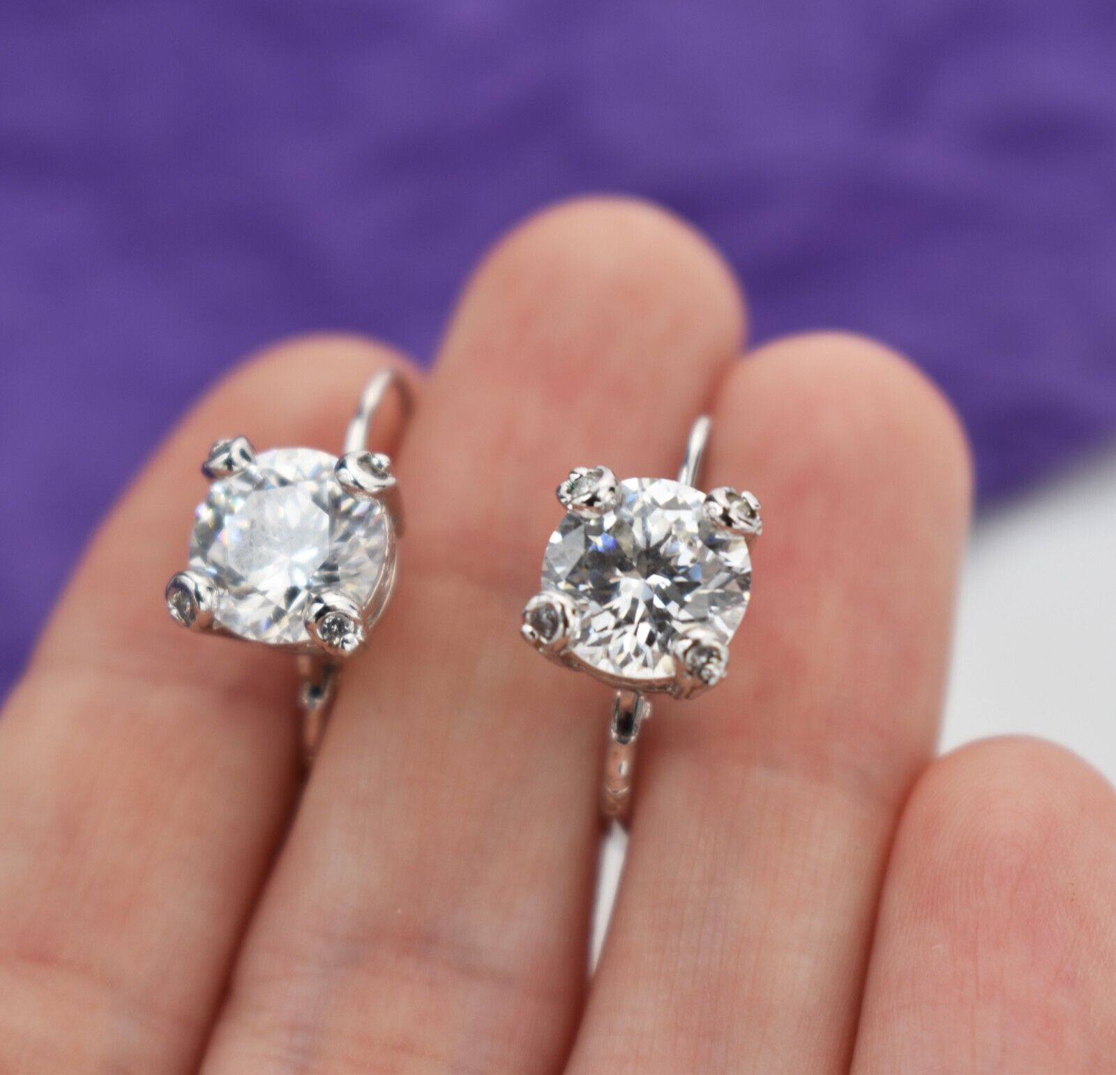 Large cz crystal bridal earrings for wedding day,… - image 5
