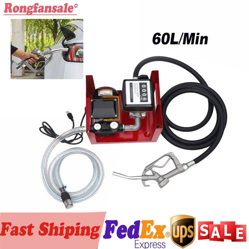 Electric Fuel Transfer Pump Self-priming Oil Diesel Pump 110V & Hoses & Nozzle
